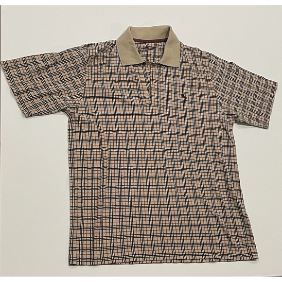 BURBERRY Check Pattern Polo Shirt Small S - Picture 1 of 9